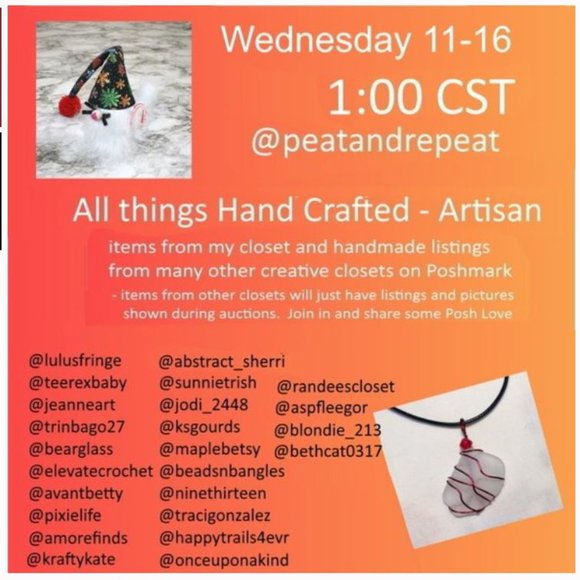Hand Crafted LIVE Posh Show November 16, 2022 @ 2:00 pm EST